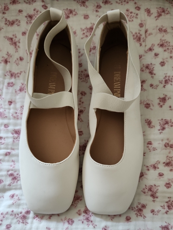 Dream Pairs Shoes - Dream Pairs Cream Ballet Strap Flats